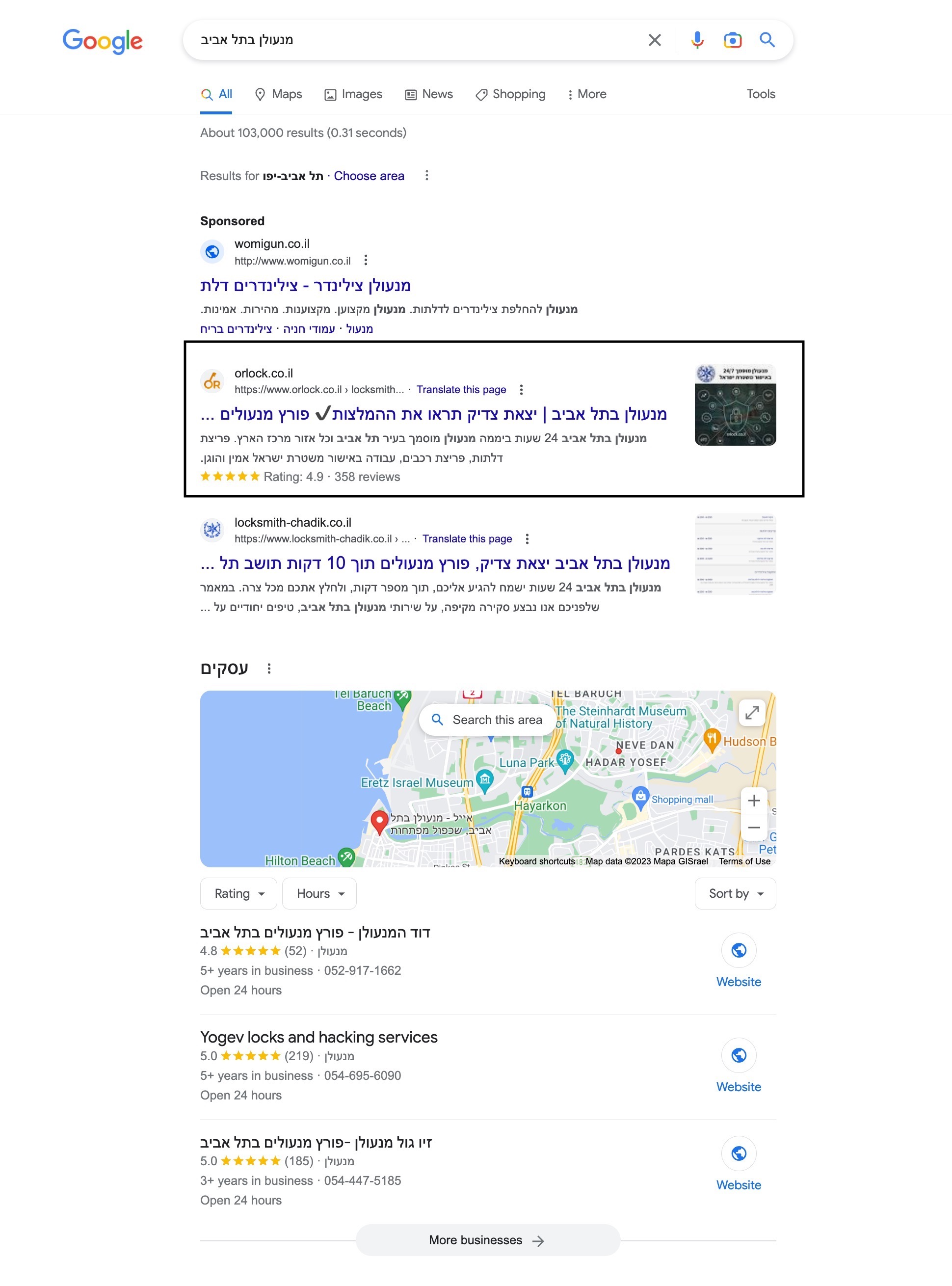 SEO screenshot